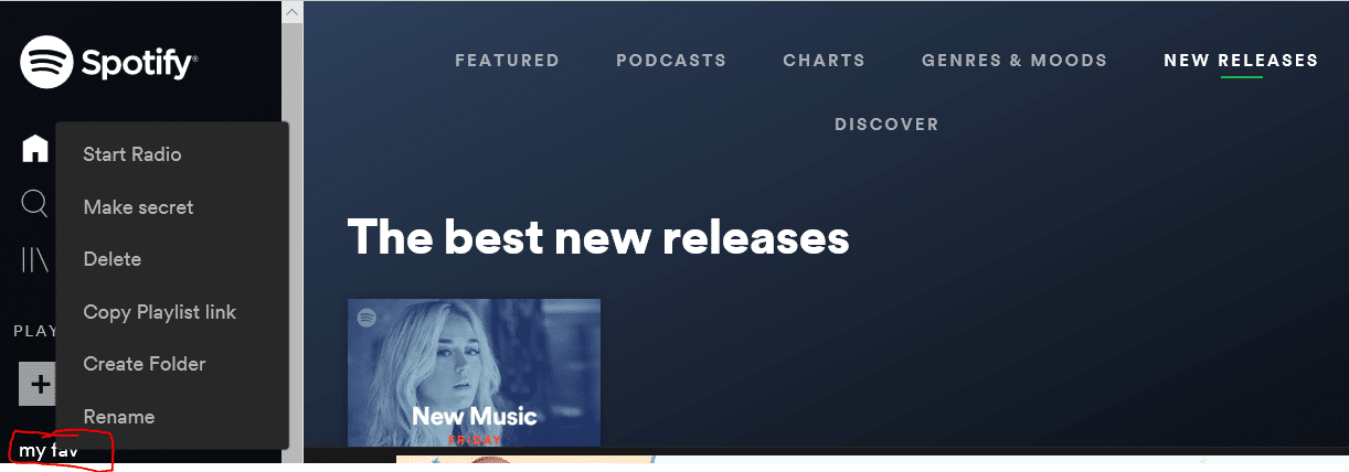how to rename a playlist on spotify web player